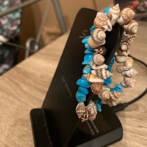 Turquoise and Shells Bracelet Set